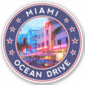 Miami Ocean Drive Sticker (Voorkant)