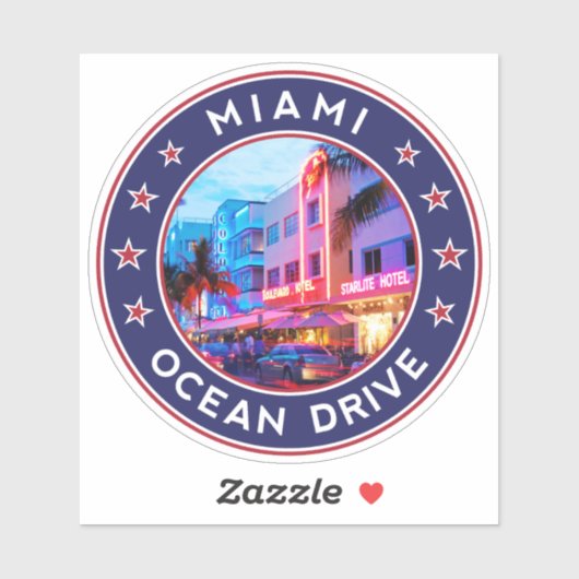 Miami Ocean Drive Sticker (Vel)