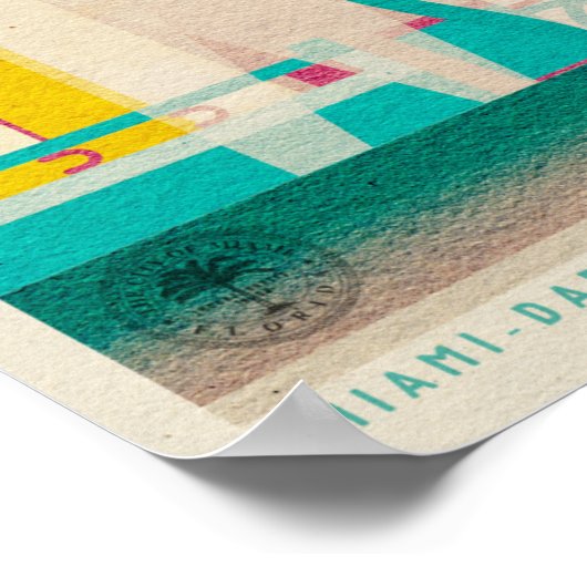  Miami, Ocean Drive Travel Poster (Hoek)