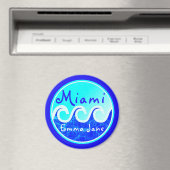 Miami Ocean Waves Blue Sky Jouw naam Magneet (Insitu (Vaatwasser))