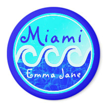 Miami Ocean Waves Blue Sky Jouw naam