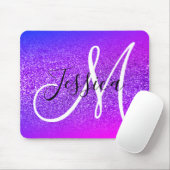 Miami Ombre Paarse Violet Glitter Monogram Muismat (Met muis)