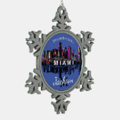 Miami op graffiti tin sneeuwvlok ornament (Links)