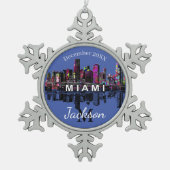 Miami op graffiti tin sneeuwvlok ornament (Voorkant)