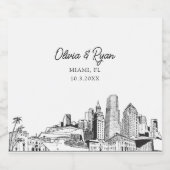 Miami oriëntatiepunten Gepersonaliseerd Bierlabel Bier Etiket (Enkel label)