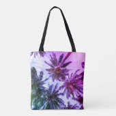 Miami Paars Palm Trees gepersonaliseerd Tote Bag (Achterkant)