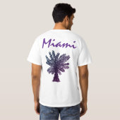 Miami Paarse Palm Tree zomervakantie cruise T-shirt (Achterkant volledig)
