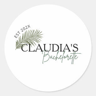 Miami Palm Aangepaste Naam Bruid Afscheid Als Meis Ronde Sticker