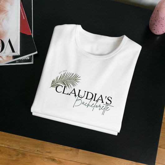 Miami Palm Aangepaste Naam Bruid Bachelorette Fees T-shirt