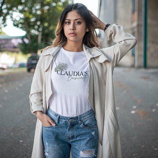 Miami Palm Aangepaste Naam Bruid Bachelorette Fees T-shirt