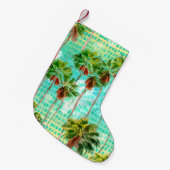 Miami Palms: Waterverf tropisch naadloos Kleine Kerstsok (Voorkant (Hangend))