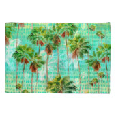 Miami Palms: Waterverf tropisch naadloos Kussensloop (Achterkant)