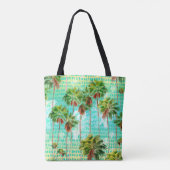 Miami Palms: Waterverf tropisch naadloos Tote Bag (Achterkant)