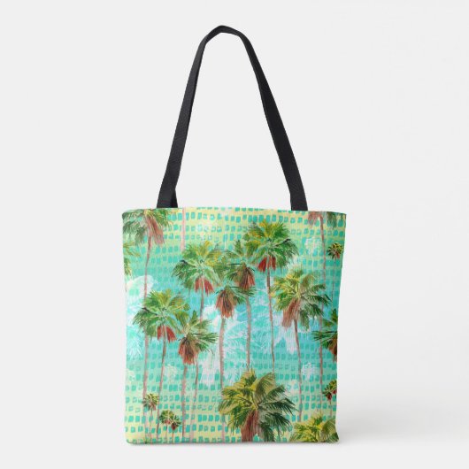 Miami Palms: Waterverf tropisch naadloos Tote Bag (Achterkant)