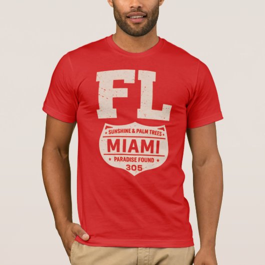 Miami Paradise Found Florida Graphic T-shirt (Voorkant)