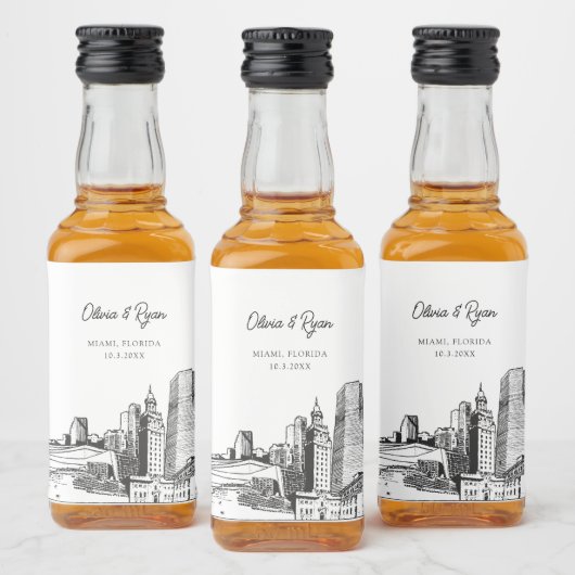 Miami Party Favor Welkom Gift Custom Likeurfles Etiket (Flessen)
