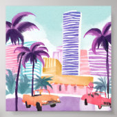 Miami Pastels | Messy Watercolor Painting Poster (Voorkant)