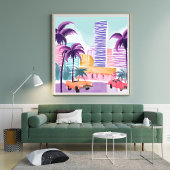 Miami Pastels | Messy Watercolor Painting Poster