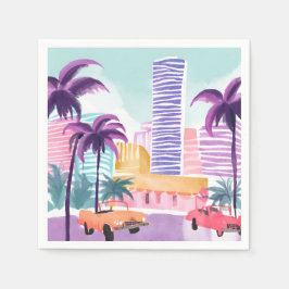 Miami Pastels | Rommelig Schilderij in Waterverf Servet