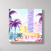 Miami Pastels | rommelig Waterverf schilderij Canvas Afdruk (Voorkant)