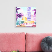 Miami Pastels | rommelig Waterverf schilderij Canvas Afdruk (Insitu (Woonkamer))