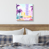 Miami Pastels | rommelig Waterverf schilderij Canvas Afdruk (Insitu (Slaapkamer))