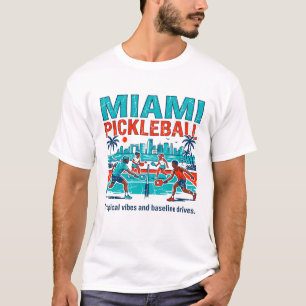 Miami Pickleball Tropische Sfeer Baseline Slagen T-shirt