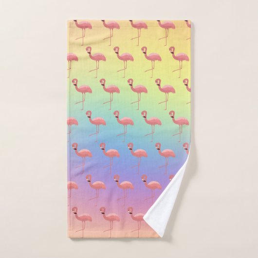 MIAMI PINK FLAMINGO PATROON BATHROOM TOWEL SET BAD HANDDOEK (Handdoek)