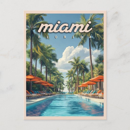 Miami Pool  Briefkaart (Voorkant)