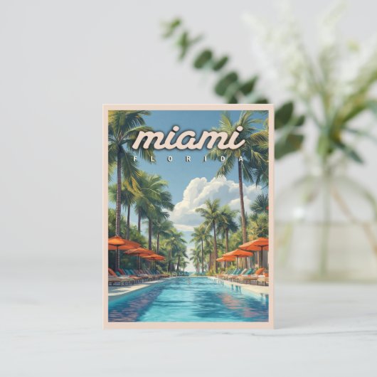 Miami Pool  Briefkaart (Staand voorkant)