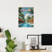 Miami Pool  Poster (Thuiskantoor)