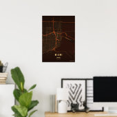 Miami Print Florida Stad Kaart Muurkunst Poster Ca (Thuiskantoor)