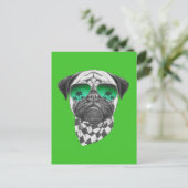Miami Pug Briefkaart (Staand voorkant)