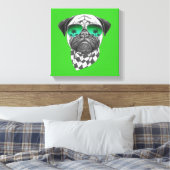 Miami Pug Canvas Afdruk (Insitu (Slaapkamer))