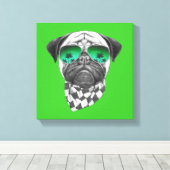 Miami Pug Canvas Afdruk (Insitu (Houten vloer))