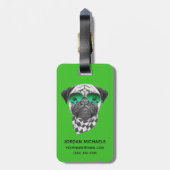 Miami Pug | Jouw namen toevoegen Bagagelabel (Achterkant verticaal)