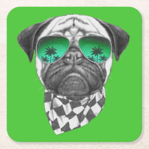 Miami Pug Kartonnen Onderzetters