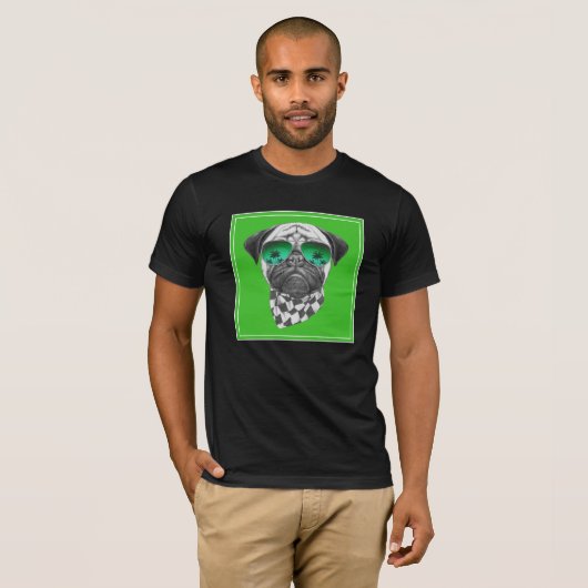 Miami Pug T-shirt (Voorkant volledig)