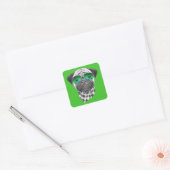 Miami Pug Vierkante Sticker (Envelop)