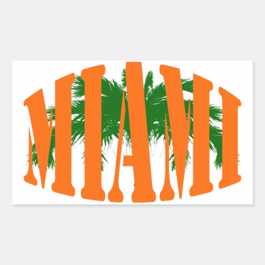 Miami Rechthoekige Sticker (Voorkant)