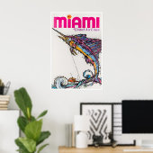 Miami Reisposter Florida Kunst Muur Retro Poster (Thuiskantoor)