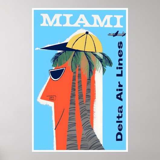 Miami Reisposter Florida Print Delta Art (Voorkant)