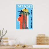 Miami Reisposter Florida Print Delta Art (Keuken)