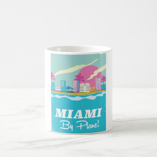 Miami reisposter uit de jaren tachtig koffiemok (Center)