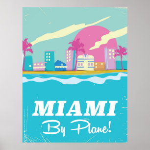 Miami reisposter uit de jaren tachtig poster