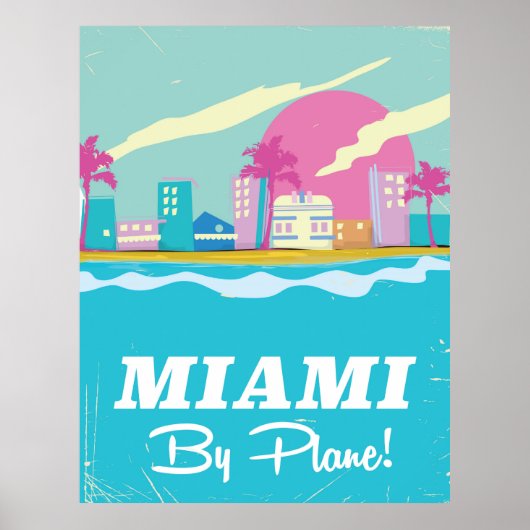 Miami  reisposter uit de jaren tachtig poster (Voorkant)