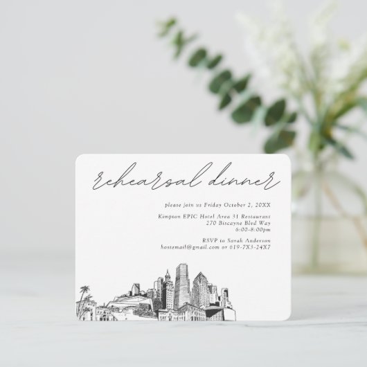 Miami repetitie diner uitnodigen Behuizing Kaart (Staand voorkant)