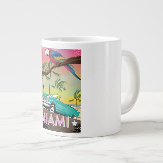 Miami  retro Revel print Grote Koffiekop (Voorkant rechts)