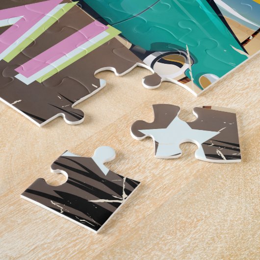 Miami  retro Revel print Legpuzzel (Zijkant)