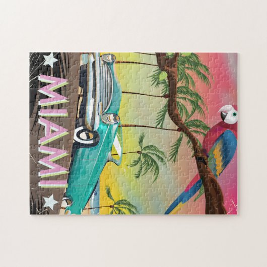 Miami  retro Revel print Legpuzzel (Horizontaal)